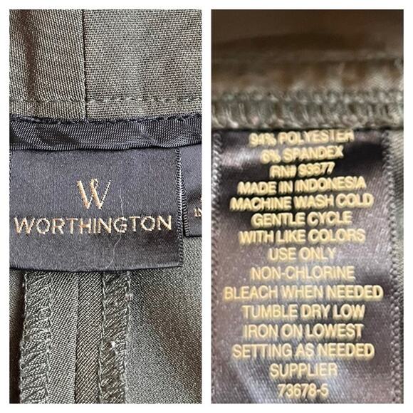 Worthington Women’s 2 Pair Pants Modern Fit Mid Rise Olive Green Tan Size 18 - Picture 9 of 10